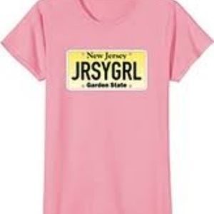 Jersey girl License plate t shirt  pink large